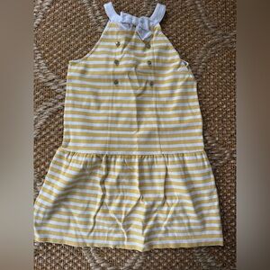 Girl’s Janie and Jack Yellow and White Striped Dress